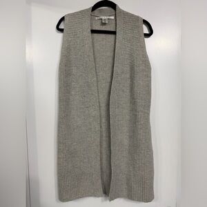 Max Studio Open-Front Sleeveless Knit Wool Vest - Gray Size XS